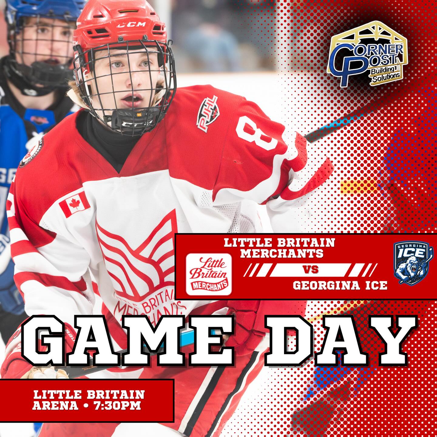 🚨GAME DAY🚨
The Little Britain Merchants host the Georgina Ice tonight at the Little Britain Arena. Puck drop is at 7:30PM.