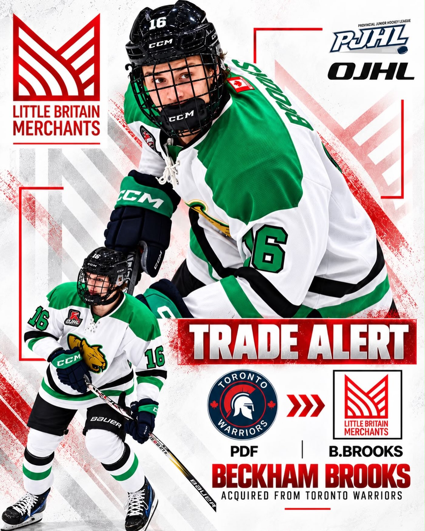 🚨 TRADE ALERT 🚨

The Little Britain Merchants have acquired Beckham Brooks from the Toronto Warriors in exchange for a PDF!

Welcome to Little Britain, Beckham!