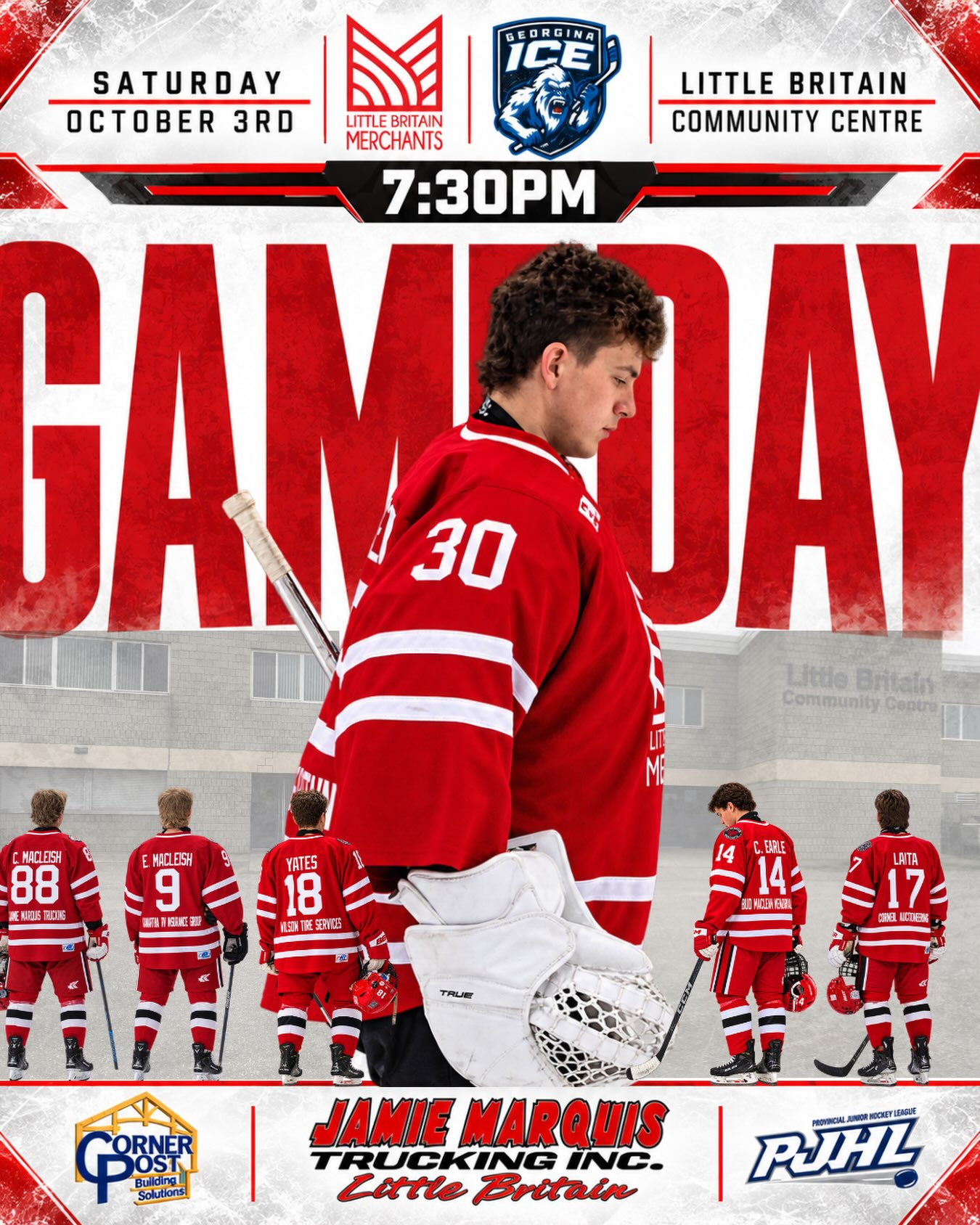 🚨 GAMEDAY! 🚨

The Merchants are back on home ice tonight as we take on the Georgina Ice! 🏒🔥

📅 Saturday, October 3rd
⏰ 7:30 PM
📍 Little Britain Community Centre

Pack the barn, bring the noise, and let’s defend home ice! 🔴⚪️
📸: @cassidyboydphotos 
#LittleBritainMerchants #GAMEDAY #PJHL #MerchantsHockey #HomeIce 🏒🔥